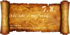 Tékár Márton névjegykártya